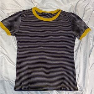 Yellow and Navy Blue Stripe Shirt
